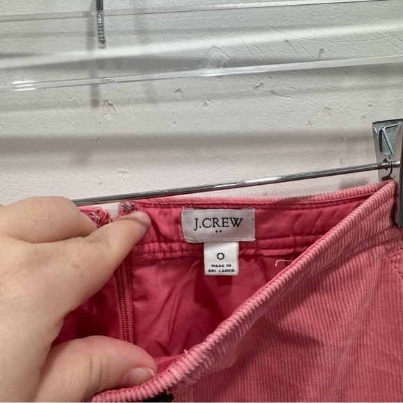 J. Crew Factory Corduroy Button Front Mini Skirt Pink Size 0 - Picture 3 of 6